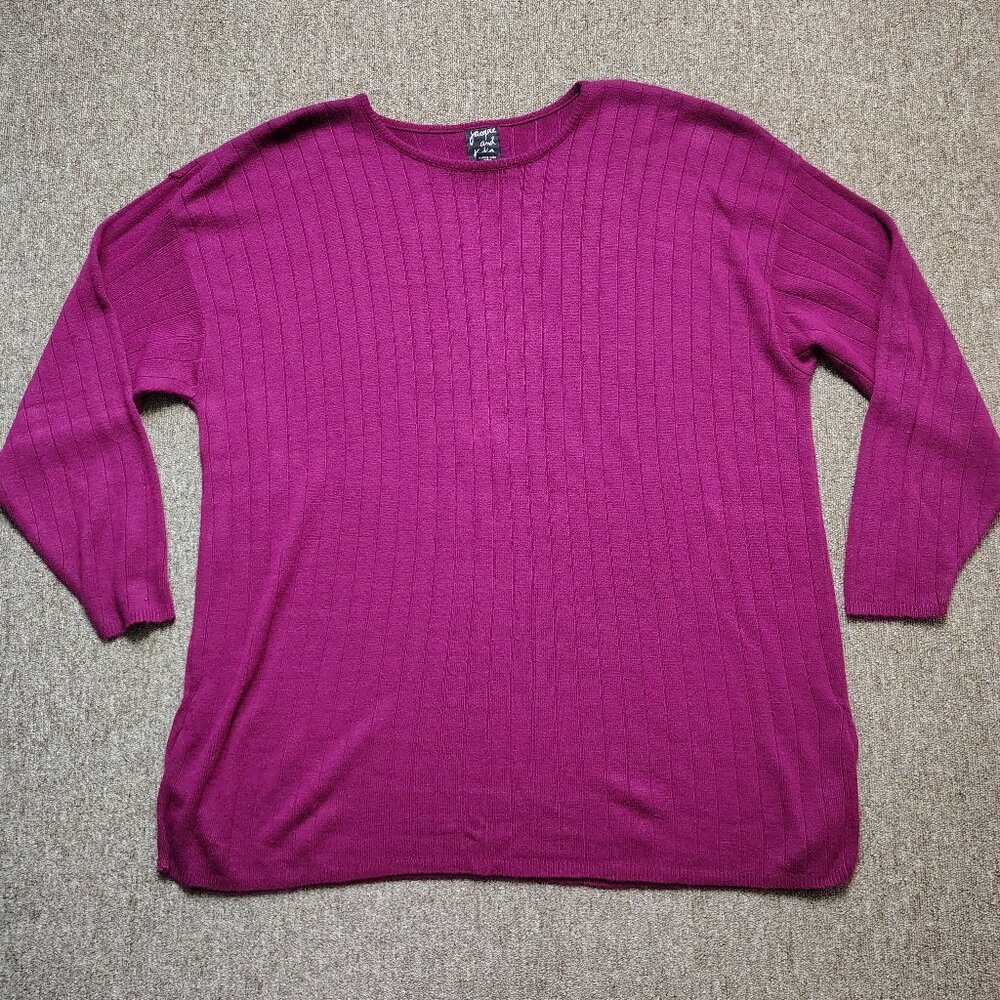 Vintage JACQUE AND KOKO Sweater Women 14/16 Maroon Round Neck Oversized Pullover